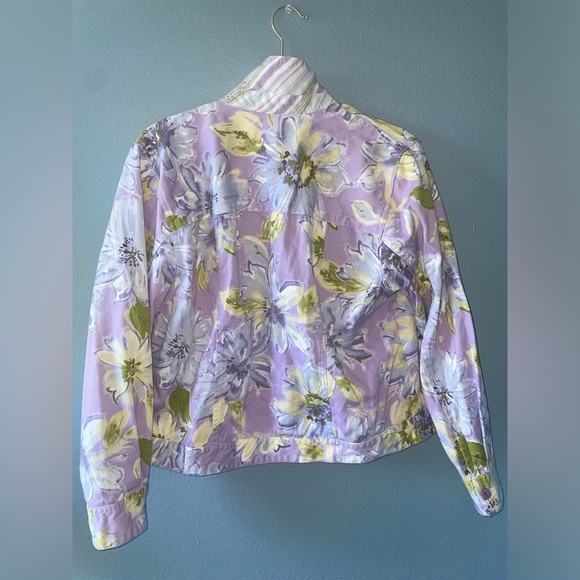Vintage floral jacket purple flower jacket summer jacket pastel jacket - Picture 8 of 8